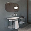 Oval Shape Wall-mount Round Basin with Shelf